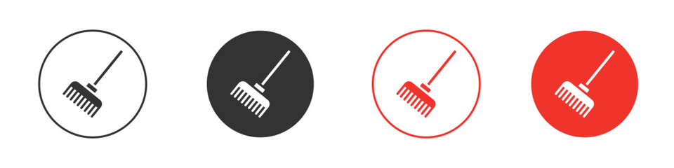 Broom icon symbol in black. icon design vector stock