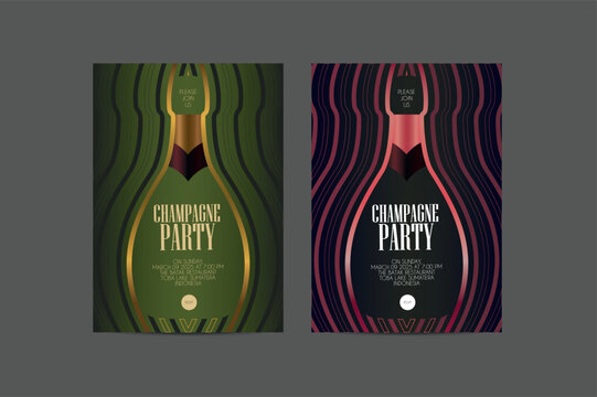 Champagne Party Invitation Template - Powered by Adobe