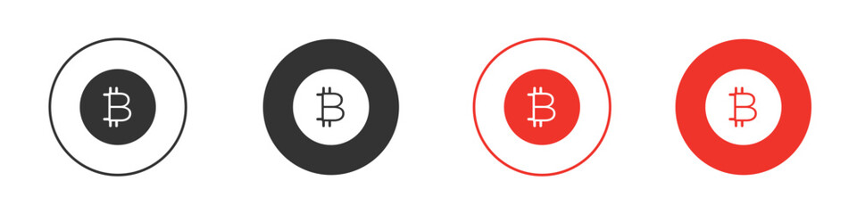 Bitcoin icon symbol in black. icon design vector stock