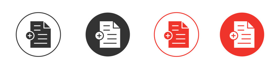 Add document icon symbol in black. icon design vector stock