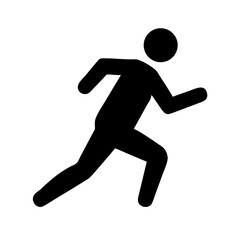 Vector illustration of a black silhouette of a running man athlete in action