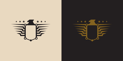 EAGLE, TECHNOLOGY AND SHIELD LOGO