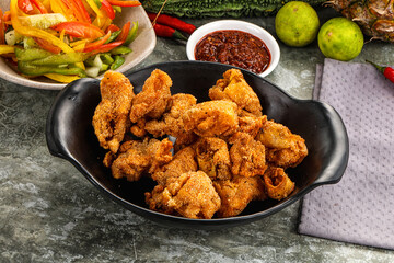 Golden crispy Breaded calamari snack