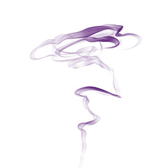 Abstract Purple Smoke Swirl on White