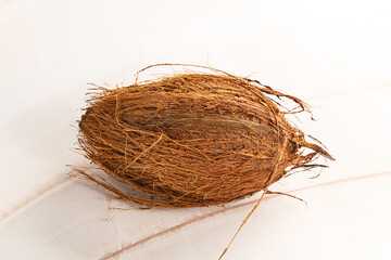 Natural exotic brown hairy coconut