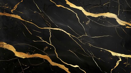 Elegant black marble with golden veins and soft reflections  ideal for premium design mockups