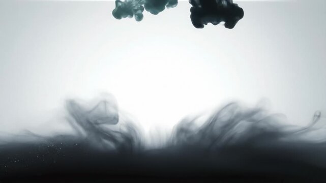 Ink in Water Overlay with Plumes Rising on Pale Backdrop