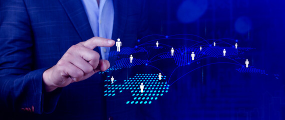 HR concept. Recruitment management, Relationship Management, global structure Human Resources HR...