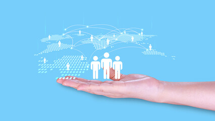 HR concept. Recruitment management, Relationship Management, global structure Human Resources HR...