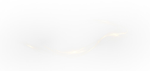 Golden light swirl element PNG overlay for graphic designs, digital art, sorcery effects, transparent background