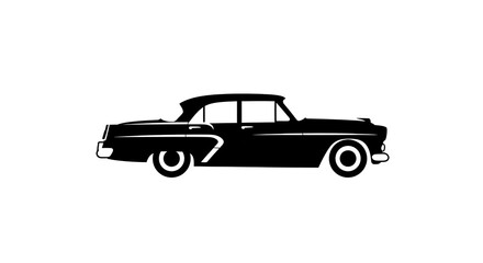 Fototapeta premium Vintage car silhouette