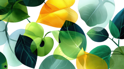 Abstract Watercolor Leaves Pattern