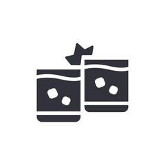 Celebratory Toast With Two Glasses Of Refreshing Drinks And Ice Cubes Vector Illustration