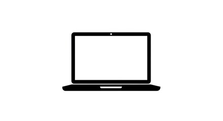 Simple black and white laptop illustration