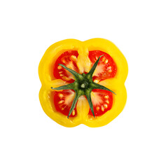 Yellow tomato slice isolated