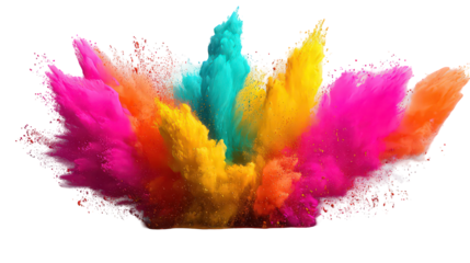 Explosion of Colorful Powder