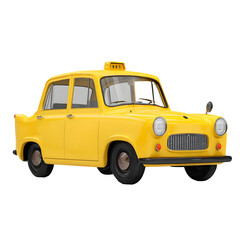 Yellow vintage taxi illustration