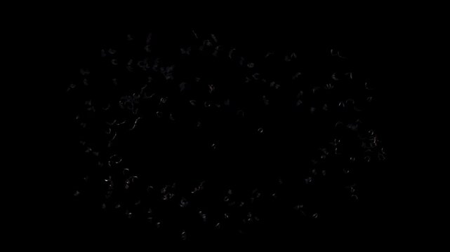 Animation of a large swarm of bats flying in a seamless loop on a transparent background. Perfect as an alpha overlay pack for Halloween, horror, or spooky-themed projects.