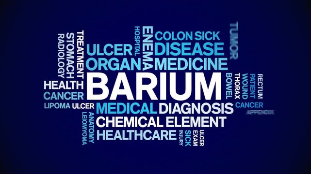 Barium animated word cloud-text design animation tag kinetic typography seamless loop.