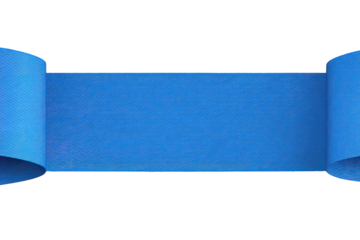 Blue Ribbon Banner With Transparent Background