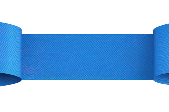 Blue Ribbon Banner With Transparent Background