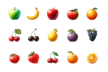 Colorful Fruits Display On Black Background
