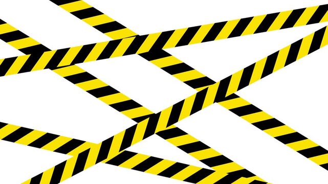 Yellow and black caution tape graphic design Animation video