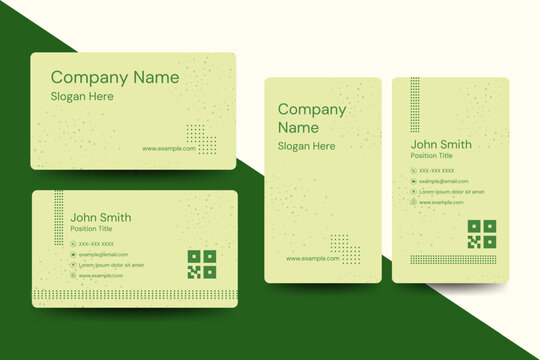 A clean green business card layout with modern minimal style. Ideal for eco brands, corporate identity, and personal professional cards.