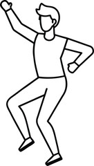 outline of a person practicing dance moves.
