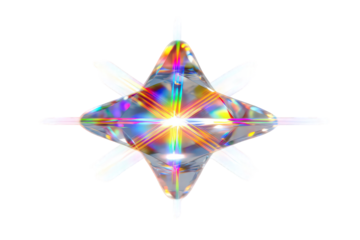 Abstract Star-Shaped Crystal Structure with Iridescent Colors