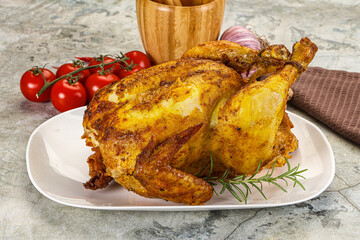 Homemade Grilled whole chicken with spices