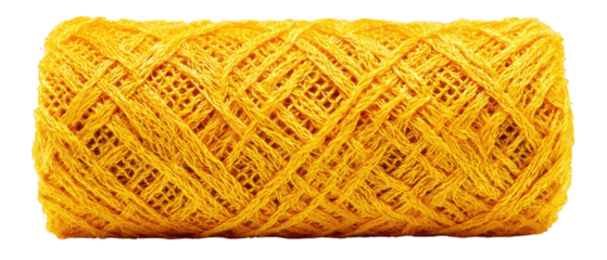 Bright yellow yarn ball close-up
