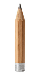 Short wooden pencil upright isolated on transparent background