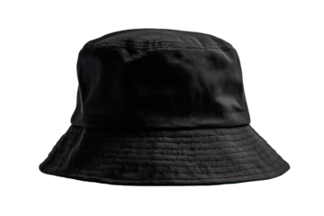 Solid black bucket hat