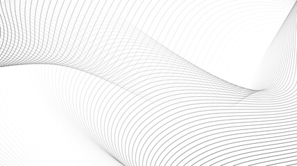 Thin Flowing Wave Lines – Modern Abstract Vector White Pattern