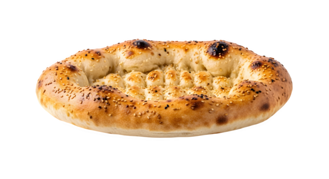Golden baked flatbread with sesame seeds, a delicious and rustic staple. - Powered by Adobe