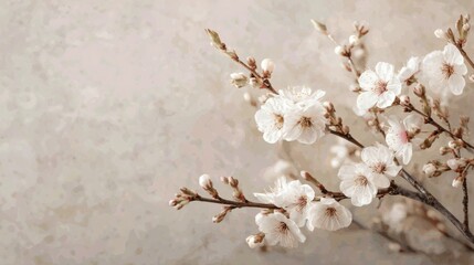 High quality stock image delicate cherry blossom branches against soft pastel background for spring floral design, nature decor, and seasonal beauty concept
