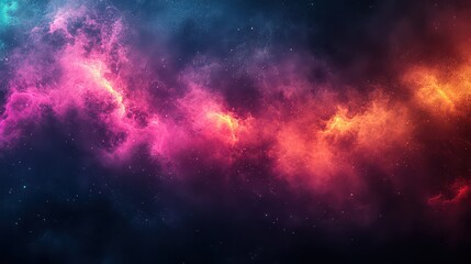 Vibrant nebula with cosmic dust and gas clouds in pink, orange, and blue hues.