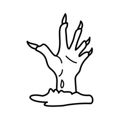 Zombie Hand Icon Vector