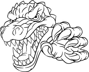 Dinosaur Crocodile Alligator Lizard Sports Mascot © Christos Georghiou