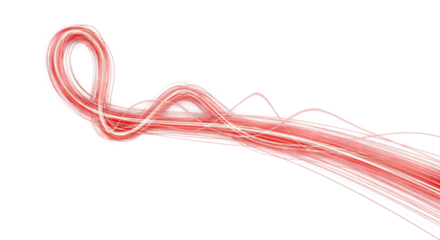 Abstract Red Light Trails on White Background | Dynamic Flowing Energy Illustration for Technology, Innovation and Design Concepts