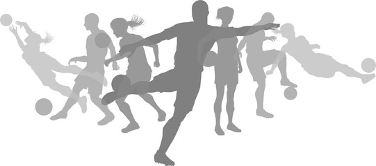 Soccer Football Players Silhouettes