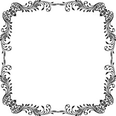 Filigree Heraldic Crest Motif Floral Pattern Frame