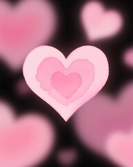 Pink Heart Shape Illustration Background for Love and Romance Design