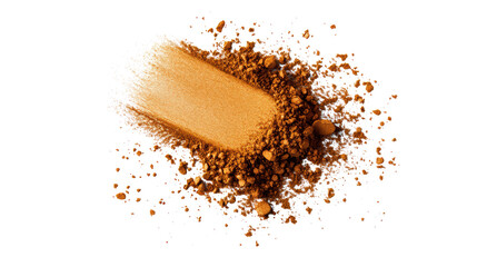 Spilled Brown Powder on Transparent Background
