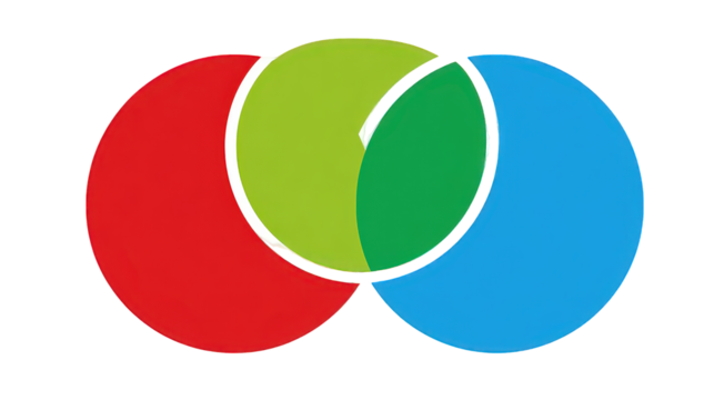 Three Overlapping Circles Representing Intersection of Colors