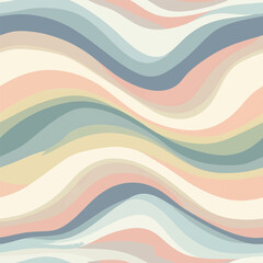 Abstract wavy lines pattern with pastel shades and flowing design elements, patern seamless, Stock royalty image.
