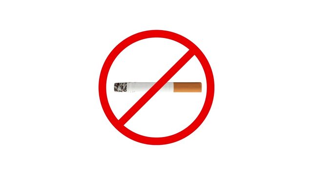 No Smoking Sign with Cigarette Animation