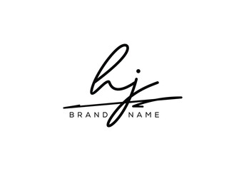 Fototapeta premium HJ letter elegant cursive beauty handwriting logo.
