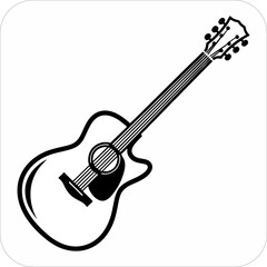 Obraz premium Acoustic guitar line drawing